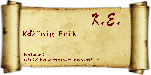 Kőnig Erik névjegykártya